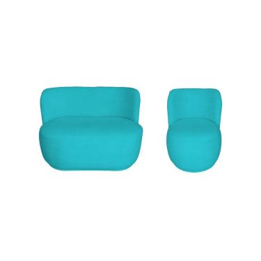 Imagem de Kit Namoradeira Mais Poltronas Sala Lounge Decorativa Bia Bouclé - Estopar