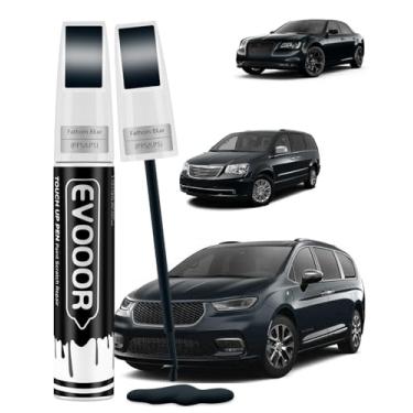 Imagem de EVOOOR Tinta de retoque Fathom Blue(PPS/LPS) compatível com Chrysler Exact Match 2 em 1 tinta de retoque para reparo de lascas e cortes com 2 microaplicadores descartáveis