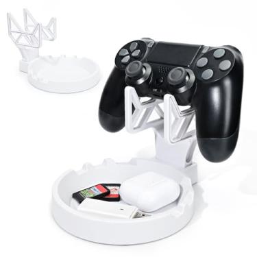 Imagem de DLseego Suporte adequado para Switch OLED/Lite/PS5/PS4/PS3/NS PRO, suporte ajustável de ângulo fofo, suporte antiderrapante de anime Kawaii com 3 configurações de altura - branco