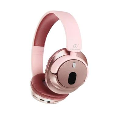 Imagem de Fone de Ouvido Bluetooth, LED, Microfone Integrado, Bateria de 15h, Alcance 10m (Rosa)