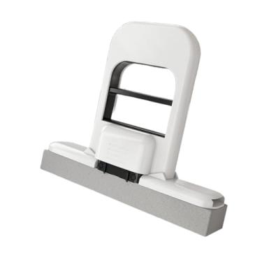 Imagem de WeiLaiKeQi Mop compacto autotorcedor com barra de compressão e cabeça de esponja com forte absorção para cantos apertados, Branco Preto