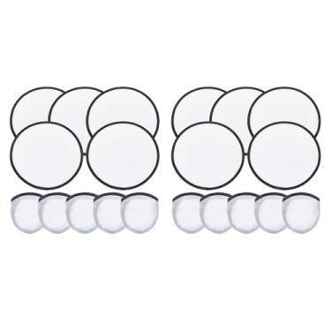 Imagem de UGPLM 10x Ventiladores de disco voador dobráveis com bolsas para viagens, casamentos, festivais de Natal, Branco