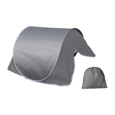Imagem de KiBcsLic Mini abrigo de praia, proteção solar, proteção pessoal dobrável, sombra automática, tenda instantânea para parque, viagem, cachorro, animal de, Cinza
