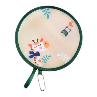 Imagem de Dynwave Ventilador redondo dobrável, ventilador portátil fofo para refrigeração de mão para lembrancinha de festa de fim de ano, Girafa
