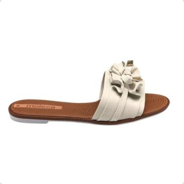 Imagem de Tamanco Feminino Rasteiro Moleca Off White, Branco off, 36