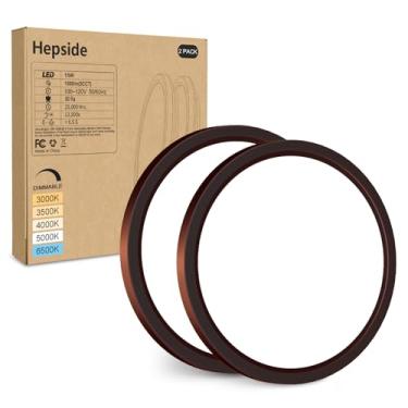 Imagem de Pacote com 2 luminárias de teto de LED embutidas, bronze polido a óleo, 18 cm, 15 W, regulável e luzes de teto ajustáveis de baixo perfil 3000K-6500K, lâmpada redonda de 1500 lm para banheiro, quarto