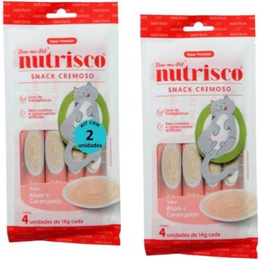 Imagem de Snack cremoso nutrisco gatos 14g atum e caranguejo com 4 un - kit com 