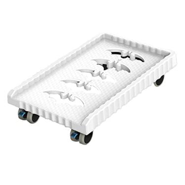 Imagem de Suporte de CPU, suporte de torre de PC, suporte de CPU móvel, suporte de torre de PC de chão com rodas giratórias, suporte de capa para PC de mesa cabe na maioria dos PCs para jogos sob a mesa (branco