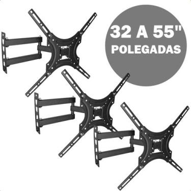 Imagem de Suporte Articulado TV 32 55 Polegadas Retrátil Braço Longo Inclinável 