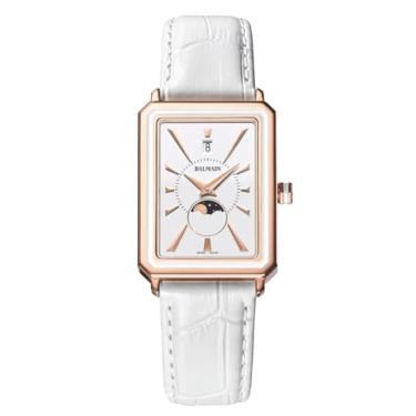 Imagem de Balmain, Lady, Eirini, PVD rosa com inserção branca, feito na Suíça, quartzo, branco, couro, B44132225