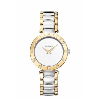 Imagem de Balmain, Lady, Balmainia, bicolor (aço e PVD amarelo), fabricado na Suíça, quartzo, branco, aço inoxidável 316L, B42543925