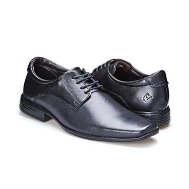 Imagem de Sapato Social Masculino Preto Bico Quadrado Em Couro Legítimo Amarok -