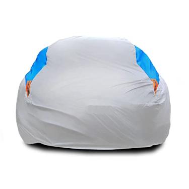 Imagem de MORNYRAY Capa de carro à prova d'água para todos os climas, à prova de neve, proteção UV, à prova de vento, ao ar livre, capa completa para carro, ajuste universal para Sedan (prateado, comprimento A0