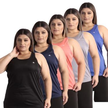 Imagem de Blusa Regata Plus Size Dry Fit Fitness Academia - Força do Sol, Coral,