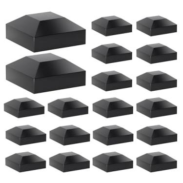 Imagem de HILLMASTER 2 x 2 tampas de poste para poste de cerca de madeira, à prova de água à prova de UV durável PP plástico decking tampa superior para cerca de metal, caixa de correio, metal madeira plástico