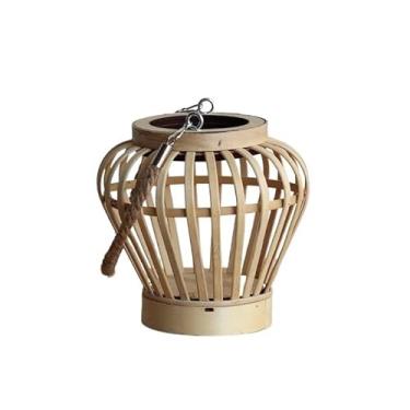 Imagem de Lanterna de bambu tradicional de vime, tecida à mão, decoração de mesa para festivais, ambiente doméstico, fotografia(Type C)