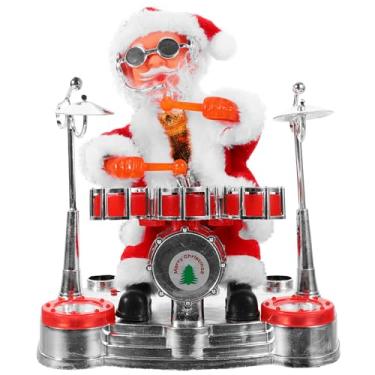 Imagem de NUOBESTY Papai Noel musical em pé, Papai Noel dançante em movimento, bonecas elétricas de Papai Noel para crianças, decoração de figuras de estatueta
