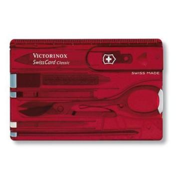 Imagem de Swisscard Suiço 10 funções Victorinox Classic Vermelho Translúcido 0.7