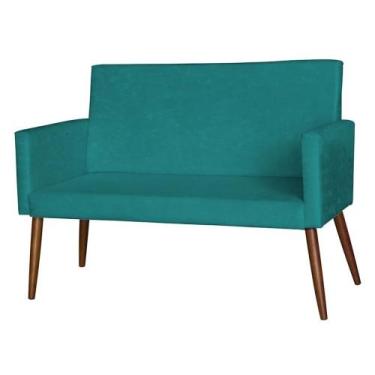 Imagem de Poltrona 2 Lugares Namoradeira Sala, Quarto Suede - King Lar, Azul Tur