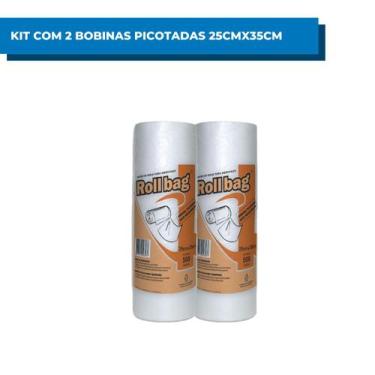 Imagem de Kit com 2 Bobinas picotadas Roll Bag 25x35 Com 500 Saquinhos Para Arma