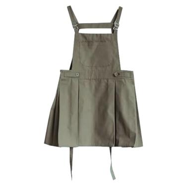 Imagem de Avental de cozinha doméstica, roupa de trabalho feminina para salões de beleza, floristas e baristas, avental ajustável para lojas de chá de leite avental durável