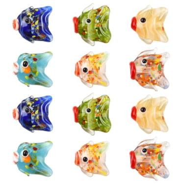 Imagem de UR URLIFEHALL 12 peças, 6 cores, contas de vidro, lâmpadas, feitas à mão, animais tropicais, oceano, soltas, espaçadoras para pulseira DIY, colar, fabricação de joias
