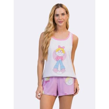 Imagem de Pijama Regata Bia Faces Rosa - Veggi, Branco, XG, Feminino