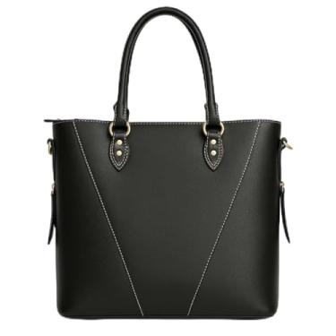 Imagem de Bolsa de Ombro Feminina em Couro Legítimo – Grande, Reforçada e Sofisticada 068 (Preto)