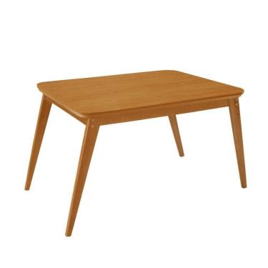 Imagem de Mesa De Jantar Copper 120cm Madeira Tampo Moderna Mobília Naturale/ Capuccino Laminado