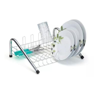 Imagem de Escorredor De Louça, Pratos e Copos, 11 Pratos e Talheres(Cromado)