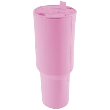 Imagem de KTZCTPCA Bandeja de seção interna com tampa para copo, copo de silicone, separador de bebidas 2 em 1, forro de silicone, divisor de copo de 1,134 g, divisor de copo para bebidas de dois lados (rosa)