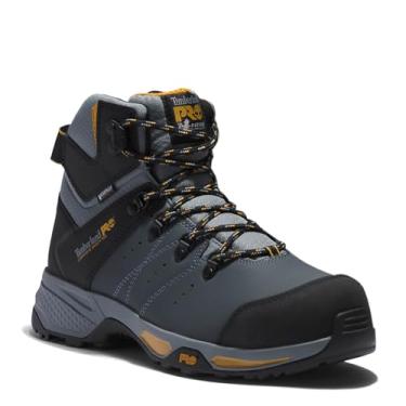 Imagem de Timberland PRO Bota masculina Switchback 15 cm Composto Safety Toe impermeável Industrial Hiker Work Boot, Cinza/amarelo-2024, 42