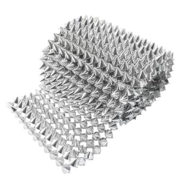 Imagem de suiwotin Rolo de acabamento de pino de 1 jarda - Rebites de cone de plástico, ponto de costura/cola para decoração de rebite gótico punk DIY (prata)