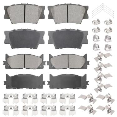 Imagem de Conjunto de pastilhas de freio de cerâmica dianteiras e traseiras para Toyota Camry 2007-2017, para Avalon 2008-2018, para Lexus ES300h 13-18, ES350 07-18 8 peças
