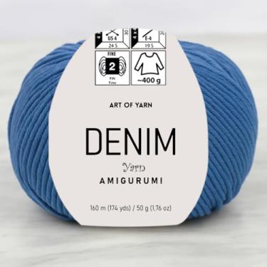 Imagem de Jeans Amigurumi Fio Arte 55% Algodão 45% Poliacrílico 50 g 174 m Macio Suave Esporte Fino (2) para Crochê, Tricô, Cobertores de Tricô, Roupas de Bebê Mais Cores (Azul Marinho, Pacote 1)