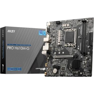 Imagem de MSI Placa-mãe PRO H610M-G, Micro-ATX - Suporta processadores Intel Core de 12ª e 13ª geração, LGA 1700 - Impulso de memória DDR5 4800MHz/MAX, slot PCIe 4.0 x16, slot M.2 Gen3
