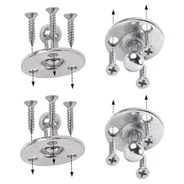 Imagem de OTUAYAUTO YAQLS03 Suportes de montagem de escora a gás redondos planos - Pino esférico de 10 mm com parafusos (pacote com 4)