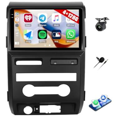 Imagem de [4 + 128 G] Rádio estéreo para carro Android 15 para Ford F150 F-150 2009-2012 com carro sem fio e Android Auto, rádio de carro de 22 polegadas com link espelhado Bluetooth FM/RDS WiFi GPS EQ DSP SWC+