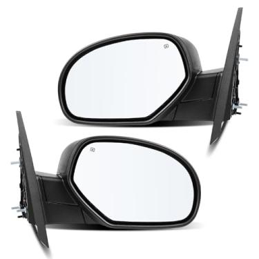Imagem de LLPTA Espelhos retrovisores laterais Drive & Paasenger - Compatível com Chevrolet Silverado 1500 2500 3500 HD Suburban Avalanche Tahoe GMC Sierra Yukon 2007-2013 - Retrovisores retrovisores pretos com
