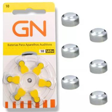 Imagem de 60 Baterias Pilhas P/ Aparelho Auditivo GN Tamanho 10