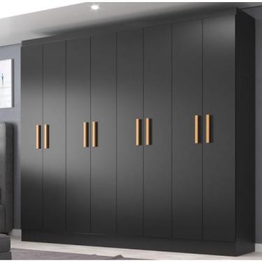 Imagem de Guarda Roupa Casal 8 Portas Paris Evidência Móveis, Black