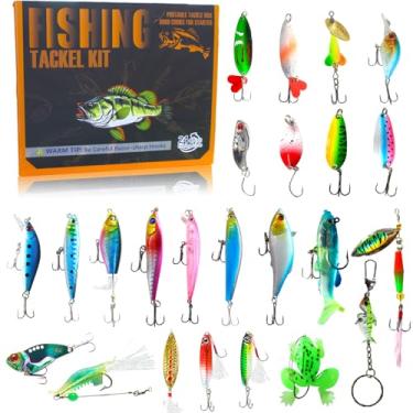 Imagem de Calendário do Advento de Pesca 2025, Contagem Regressiva de Natal de 24 Dias com 24 peças Coleção Premium de Iscas de Pesca Realista, Ideal para Homens Adultos, Pescadores, Pais e Todos os Entusiastas