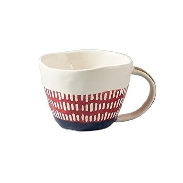 Imagem de GRFIT Caneca criativa forma irregular caneca 430 ml grande capacidade escritório xícara de café doméstico café da manhã leite cereal caneca de café (cor: latão)