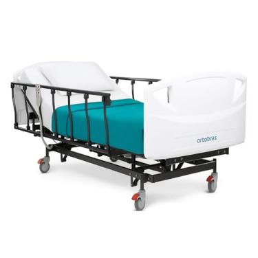 Imagem de Cama Hospitalar Motorizada 8 Posições com Colchão D33 e Elevação de Altura do Leito Linha Premium Bett Care Grades Retráteis