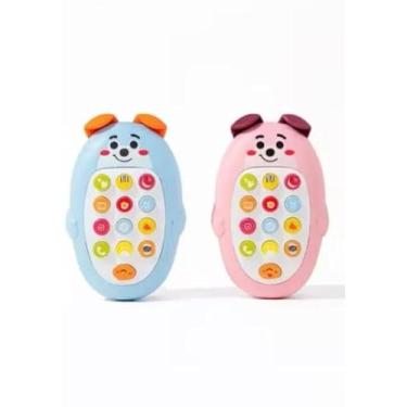 Imagem de Celular Telefone Infantil De Brinquedo Interativo Música Sons Educativos Luzes Mordedor Sensorial Fase de Dentição Presente Natal Aniversário Dia Das Crianças Brinquedo Mordedor 2 em 1 Baby Phone +50 Sons (Azul)