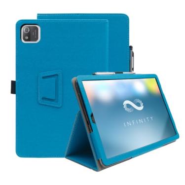 Imagem de INSOLKIDON Compatível com Acer Iconia Tab A8 A8-11-A30S 8,7 POLEGADAS, capa ultrafina de couro PU, capa dobrável com suporte para tablet (azul)