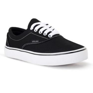 Imagem de Tênis Skate Street Kalum Sola Reta Confortavel Feminino, Preto branco,