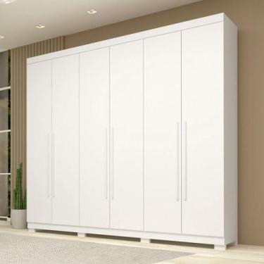 Imagem de Guarda-Roupa Casal Nubia 6 Portas 4 Gavetas 100% Mdf Branco - Acp Móve