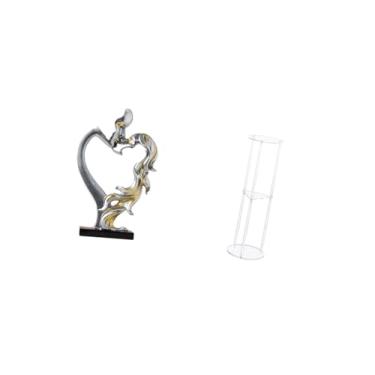 Imagem de Fenteer Estatueta de Acrílico de Casal Se Beijando, Ornamento de Mesa Colecionável para Quarto, Casamento, Estante, Armário, Decoração de Casa, Mesa Lateral P
