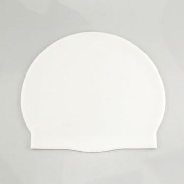 Imagem de Touca de natação de silicone para adultos sem rugas para redução de arrasto e proteção do cabelo